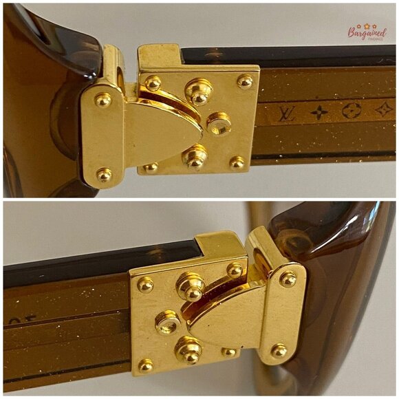 Auth LOUIS VUITTON Honey Speckling Acetate Frame Oversized Soupcon GM Sunglasses - Picture 9 of 12